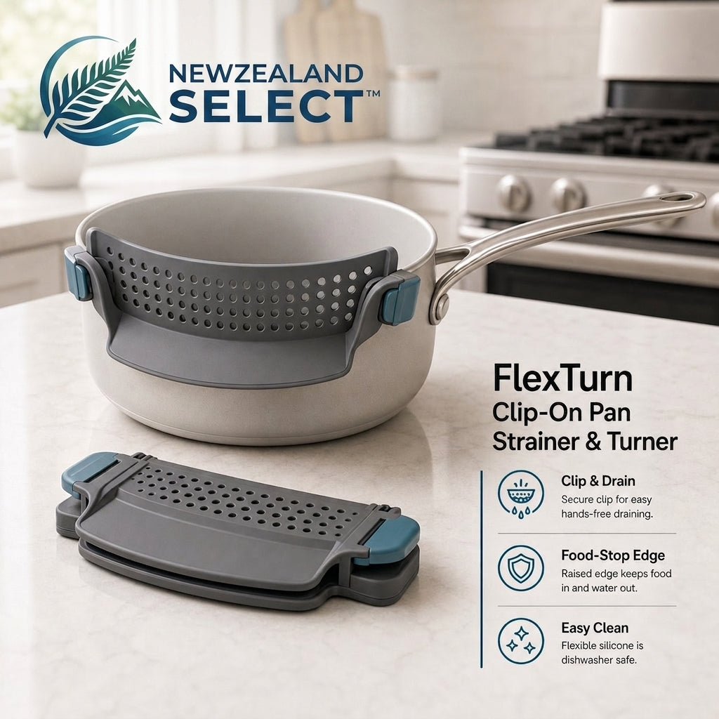 newzealandselect™ FlexTurn Clip-On Pan Strainer & Turner